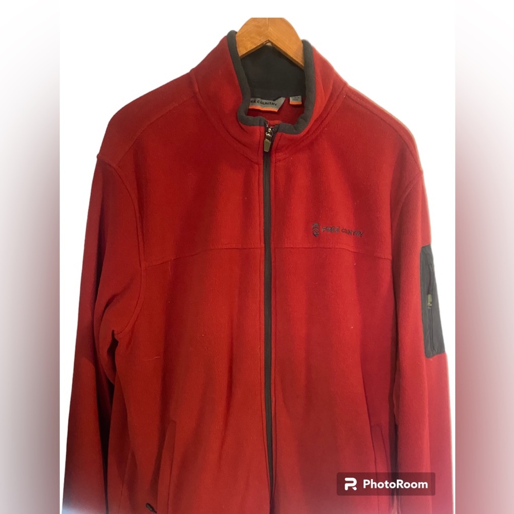 Free country mid weight fleece full zip jacket coat mens large unisex
